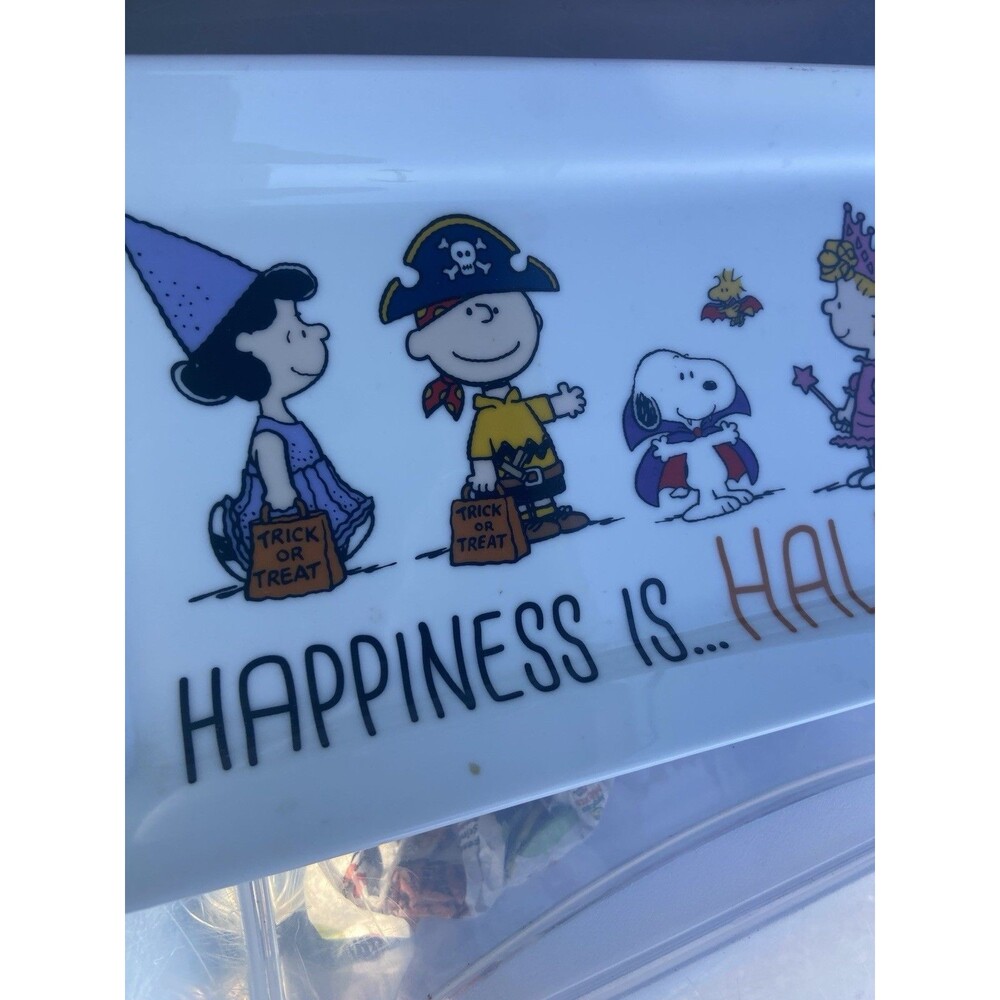 Halloween Plater Peanuts  Charlie Brown & Gang Melamine Serving Tray Decoration - Picture 2 of 6